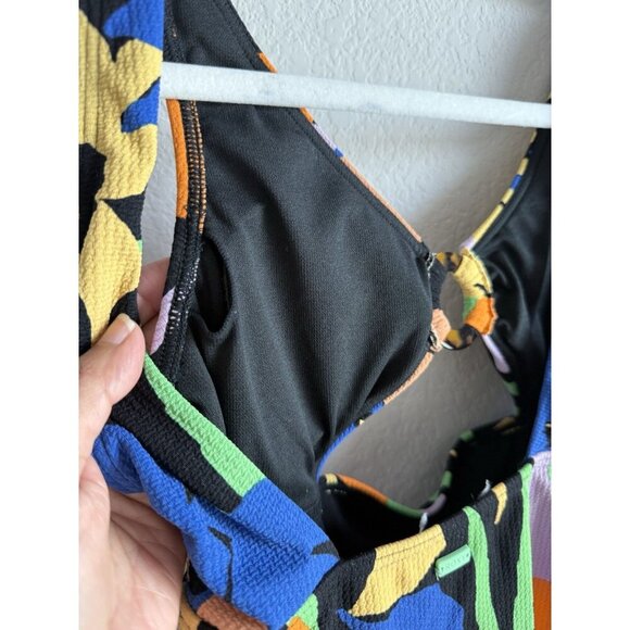 Roxy Women’s Color Jam One Piece Swimsuit Anthracite Flower Jammin Size Small‎ - Picture 14 of 16